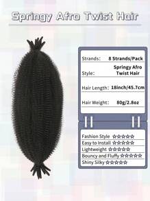 1 Packung 18 Zoll Afro Kinky Marley Flechthaar, schwarz, blond, hellbraun, schwarz, braun, rostbraun Marley Haar Häkel-Zöpfe, synthetische lockige Twist Marley Haare, lange fedrige Afro-Twist Haarverlängerungen, für den täglichen Gebrauch und Weihnachtspartys (8 Strähnen/Packung)