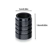 4pcs Tire Valve Caps, Valve Stem Caps For Toyo Ta Audi VW Benz BWM Nissan Hyun Dai Kia And So On, Alloy Car Tire Caps For Corrosion Resistant Leak-Proof Car Accessories, Balck