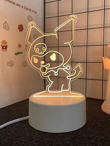 Lámpara de escritorio USB de acrílico 3D Sanrio - Serie Retro, Decoración de escritorio, Luz cálida interface USB, Luz nocturna cálida para habitación y dormitorio, Adecuado para hogar, vacaciones, cumpleaños, sin batería requerida - incluye cables