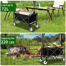 Heavy Duty Collapsible Wagon Cart - Large Capacity Foldable Beach Cart For Camping,Sports,Shopping & More , Portable & Easy To Store