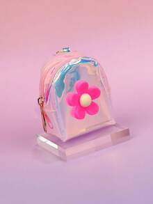Mini Flower Coin Purse For Kids, Girly Laser Transparent Mini Backpack, Fashion Zipper Pouch - Multicolor - View 9