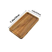 1pc Rectangular Sandalwood Tray, Candle Holder, Small Storage Tray, Suitable For Breakfast, Cake, Dinner, Sushi, Snacks And Fruits, Home Decor And Kitchen Storage, Perfect For Christmas And Thanksgiving - Brown - View 14