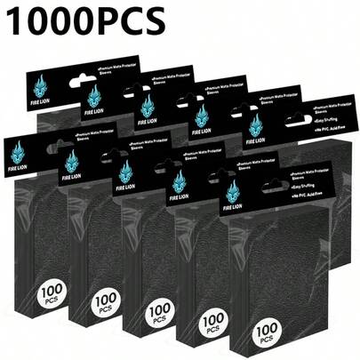 1000 件/包 500 件/包 100 件/包 66x91mm 不透明卡套，橙色纹理双面游戏卡保护套，顺畅洗牌，抗撕裂，适用于 MTG、TCG、体育卡、游戏卡，黑色
