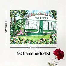 Vibrant PGA Championship Style Canvas Wall Art - Frameless Landscape Painting With Golf Course Greens And Flag Elements - Ideal For Home, Office, Living Room Or Bedroom Decor - Perfect Gift For Golf Enthusiasts - Multicolor - View 4