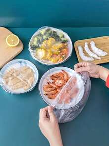 500pcs/Pack Disposable Food Wrap, Shower Head Cover, Multi-Purpose Shrink Bags, Disposable Shoe Covers, Thick Kitchen Food Wrap, Refrigerator Food Preservation Cover, Elastic Stretch Cover