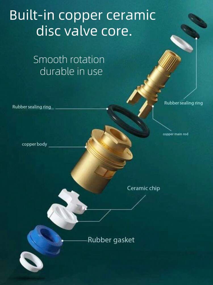 1pc Dual Control Toilet Flushing Spray Gun Faucet - Large Flow Triangle Valve With One Inlet And Two Outlet, Easy-To-Use Switch, Water-Saving Design, Perfect For Household Angle Valve Replacement, Bathroom Essentials(Chrome, Black,Gold,Selectable) - Multicolor - View 4