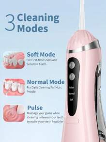Irrigador oral portátil inalámbrico recargable con 3 modos, limpiador dental a chorro de agua apto para viajes y uso en el hogar