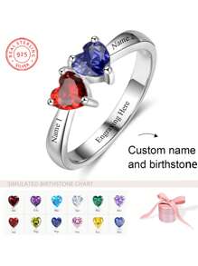 1 pièce Anneau en argent 925 avec pierre de naissance, Anneau de pierre de naissance pour maman, Anneau de pierre de naissance minimaliste et délicat, Cadeau personnalisé pour elle, Cadeau d'anniversaire