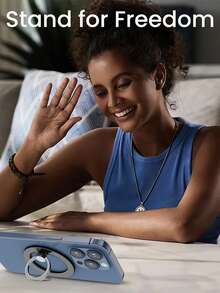 适用于磁性指扣 2 节口袋支架 1 件超轻超薄强吸力旋转 360° 墙贴随处折叠指环手机支架合金便携式通用桌面创意兼容 、Android 手机、生日礼物、家人、朋友指环支架、手机握把、手机配件