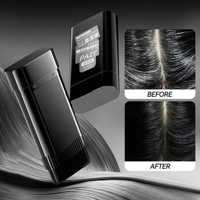 防水防汗染发棒，遮盖白发 - 易于涂抹，快速补染，持久便携