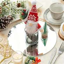 圆形亚克力镜面蜡烛托盘，2mm 厚圆形镜面托盘，适用于墙面装饰、桌面中心装饰、婚礼派对装饰最佳礼物装饰 Rama 生日盘子厨房配件厨房装饰托盘水果托盘托盘装饰