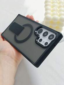 Luxury Matte Semi-Transparent Magnetic Wireless Charging Phone Case With Stand, Compatible With Apple 16 15 14 13 12 11 Pro Max Plus, Metal Camera Ring, Shockproof, Soft Bumper, Rigid Back Cover Waterproof Anti-Fall Scratch Resistant - Black - View 7