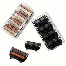 6-Layer Manual Men's Shaving Razor/Replacement Blades, 5-Layer Razor Stand, Washable, Stainless Steel Depilation Tool