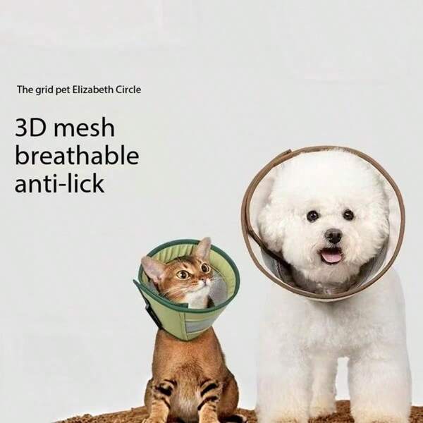 Elizabeth Cone Pet Collar, Dog/Cat Anti-Licking, Anti-Bite Recovery Collar, Lightweight & Breathable Mesh Design For Spring/Summer, Cone Shape Minimizes Restraint, Suitable For Cats & Dogs