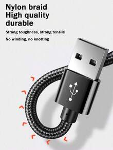 3.3英尺/6.6英尺/9.9英尺高速Micro USB快充线，兼容安卓手机 - 适用于三星Galaxy S7/HTC、安卓手机、Kindle、相机、MP3播放器等，Micro-USB接口，聚酰胺纳米材料 - 彩色 - 查看 5