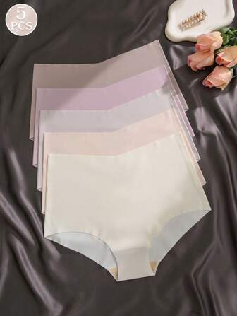 5 件/包女士无缝低腰内裤，舒适高腰三角裤，亲肤，百搭颜色