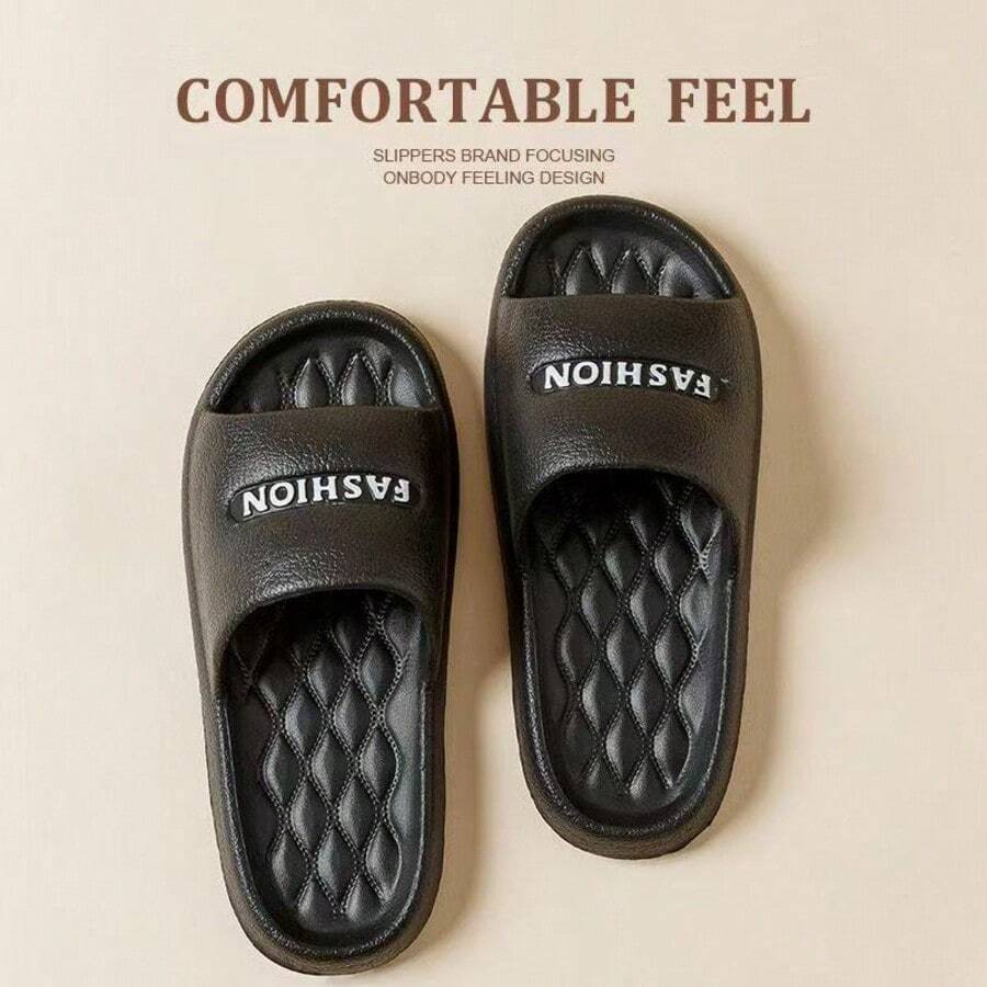 Sandalias EVA antideslizantes, para uso en el hogar y al aire libre, tipo chanclas con suela gruesa, casuales para parejas, de secado rápido y duraderas, sandalias de playa para hombres y mujeres - Negro - Ver 1
