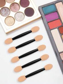 Eye Shadow Brush|Eye Shadow Brush With Clear Storage Box Set|Disposable Dual Sides Eye Shadow Sponge| Applicators With Container| Eyeshadow Brushes |Makeup Applicator |Makeup Tools|Nail Powder Brush - Multicolor - View 6