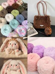 1pc 100g Crochet Yarn Woollen Yarn Thick Wool Imitation Mink Wool Fancy Yarn Thick Wool Hand Woven Yarn Soft Yarn DIY Crochet Knitting Yarn For Clothes, Hats, Scarves, Blanket Comfortable Fluffy Fur Yarn, Fuzzy Yarn Handmade Crochet Lover, Mother's Day Gifts, Birthday Decorations