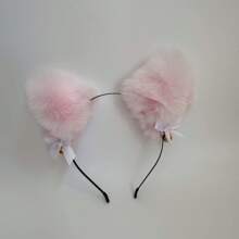 1pc New Plush Fox Ear With Bow And Bell Headband, Adorable Cat/Fox Ear Hairband,Hairband,Hair Hoop,Hair Accessories Headbands