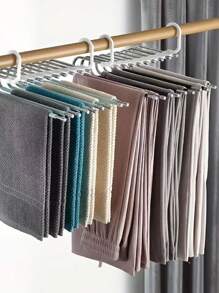 1pc 5/9 Pole Folding Pants Hangers With Multi-Layer,Suitable For Summer Shorts; Not Suitable For Autumn And Winter Clothes,(The Product Needs Simple Assembly, The Video Is An Assembly Tutorial