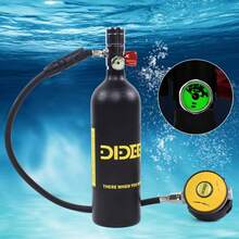 HOHOBLA 1L Dideep Diving Tank Equipment Mini Scuba Cylinder Refill,Comes With Backpack Straps,Water Lung Conversion Head,By High Pressure Air Pump Refill Adapter For Underwater Diving Breathe Training - Black - View 5