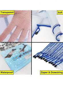 5/10PCS Zipper File Bags Plastic Mesh Zipper Bags Waterproof File Bags Board Game Storage Bags For Office Home Travel (A3 Size 16.9 X 12 Inch, White) - Multicolor - View 4