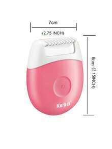 Kemei KM-3213 Women Painless Hair Removal Device Washable Shaver For Lady USB Rechargeable Electric Hair Remover For Body Waterproof Hair Trimmer For Women Bikini Leg Underarm Private Part Whole Body Shaver Cordless Machine Epilator - Hot Pink - View 8
