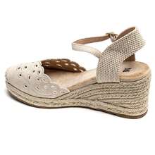 Sandalias compensadoras con motivos florales - novias y novios con un estilo sencillo y elegante alpargatas - Beis - Ver 5