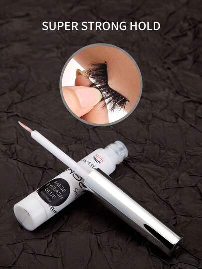 1pc 6ml Professional Eyelash Glue, Waterproof Super Sticky Transparent Eyelash Extension Adhesive, Latex-Free, Low Allergy, Suitable For Best White Strip Lashes And Cluster Lashes, Fit For Sensitive Eyes, DIY Eyelash Applicator