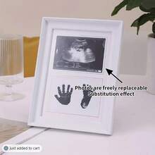 1pc New Baby Handprint & Footprint Clay Kit, Newborn Hand & Foot Print DIY Permanent Full Moon/100 Days Gift (Note: Photo Frame Image Randomly Matched, Random Shipment) - Multicolor - View 1