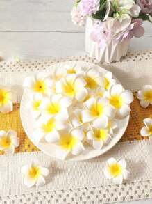 10 pièces Fleurs de lotus artificielles pour décoration, couronne DIY, centre de table, décoration de bougeoir, décoration de fête à thème. Convient pour les fêtes hawaïennes, les mariages, les fêtes de plage, les enterrements de vie de jeune fille