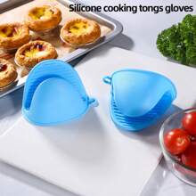4-Piece Set Of Silicone Cooking Tongs Gloves - Silicone Pot Holders,Silicone Gloves, Heat - Resistant Silicone Cooking Tongs Gloves, Silicone Heat - Insulation Pads. Suitable For Kitchens, Cooking, Baking, Grilling - Heat - Resistant Gloves (Multi-Color)