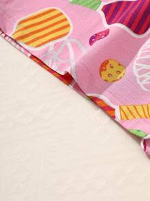 Set de pijama de 2 piezas con parte superior de manga corta con botones de cuello en V y estampado de paleta, y pantalones para mujeres. Set de pijama de verano cómodo para uso en casa.