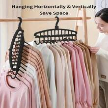 4 Pcs 11 Holes Multi-Functional Swivel Non-Tracking Clothes Hanger - Space-Saving Multi-Hook Design For Neat Closet Organization, Durable And Lightweight For Home Or Travel Use, Multi-Functional Non-Tracking Clothes Hanger