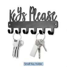 BITALYE 1PC Keychain Wall Mount Keychain, Wall Mount Keychain, Black Metal Decorative Keychain For Wall, Hallway, Entryway, Front Door, Office, Suitable For Modern Home Decoration Room Decor Bedroom Decor Wall Decor
