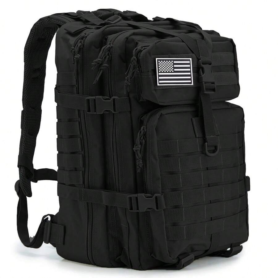 50L Large Tactical Backpack For Men | Outdoor MOLLE 3-Day Survival Backpack | Camping Gear Backpack | Hiking Backpack - Black - View 1