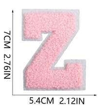 26 Remendos de Letras para Passar a Ferro, Letras Chenille A-Z Remendos Decorativos Bordados Personalizados para Costura em Roupas, Reparação de Bonés, Camisas, Sapatos, Denim, Bolsas (Rosa)
