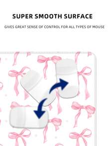 Queen Pink Bow Mouse Pad Kawaii Mouse Pad Academic Fashion Computer Desk Pad Is Suitable For Laptop Non-Slip Rubber Base Pad Office Accessories Decorative Edge Lock Edge Desk Pad