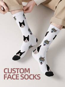 1 Pair Custom Face Socks, Custom Photo Sock, Custom Printed Socks, Personalized Funny Face Socks, Custom Picture Socks, Put Any Face On The Socks, Anniversary Gift, Valentine Gift, Birthday Gift, Wedding Gift, Mother's Day Gift, Father's Day Gift