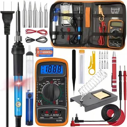 Rq-sik-n4 Kit De Soldador Eléctrico Temperatura Regulable Multímetro