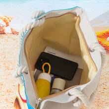 New Pineapple Print Casual Large Capacity Tote Bag, Suitable For Vacation - Multicolor - View 4