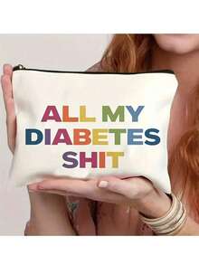我的所有糖尿病拉链袋储物袋化妆包帆布袋铅笔袋，波西米亚风 - 彩色 - 查看 10