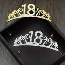 18th Birthday Princess Crown Headband Headdress Crystal Headwear Hair Decor Tiara Hair Garland Costume Crown