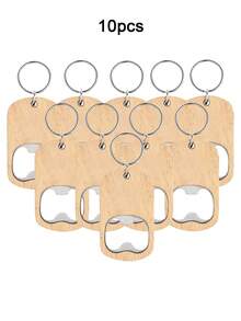 1pc/5pcs/10pcs Customized Text Wooden Handle Beer Bottle Opener With Keychain, Simple Wooden Bottle Opener, Soda Opener, For Him, Her, Boyfriend, Girlfriend, Mom, Dad, Family, Friend, Anniversary, Valentine's Day, Mother's Day, Birthday, Father's Day, Graduation, Wedding, Decoration For Living Room, Bedroom, Tea Room, Home, Dining Room, Office, School,Multi-Functional,Adjustable, Ornamental,Reusable,Exquisite,Adorable,High-Quality,Modern,Colorful,Cute,Comfortable,Stylish,Custom,Personalized,Unique,Ideal Gifts For Him,Ideal Gifts For Her,Boyfriend,Girlfriend,Dad,Mom,Family,Friends,Son,Daughter,Office,Tea Room,School,Home,Home Refresh,Customized Bottle Openers & Bottle Opener Accessories - Multicolor - View 10