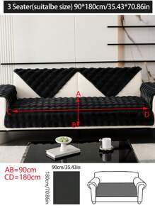 1pc All Season Thickened Sofa Cushion Cover, Non-Slip Sofa Slipcover, Dust-Proof And Dirt-Resistant, Machine Washable, Non-Shedding And Fade-Resistant, Plush Black Home Decor Pet-Friendly Protective Cover, Suitable For Bedroom, Office, Living Room, L-Shaped Sofa And 1/2/3/4 Seat Sofa