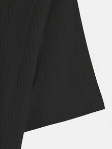 男士个性化时尚弹力针织 Polo 衫 - 黑色 - 查看 4