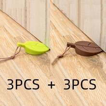 1/6pcs Silicone Leaf Shaped Doorstop, Wind Resistant, Hanging, Prevent Finger Pinching, Home Use - Brown - View 11