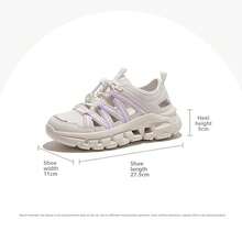 CAMEL CROWN Women's Breathable Lightweight Mesh Sports Sandals, Suitable For Spring/Summer Beach Vacation - Ivory/Pink - View 2