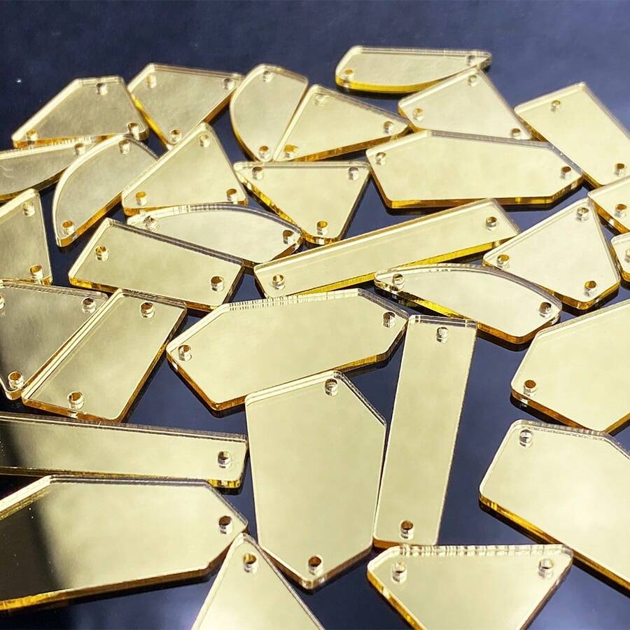 30pcs/Pack Geometric Shape Decor Patch, DIY Clothing Shoes Bags Decorations - Purple - View 1